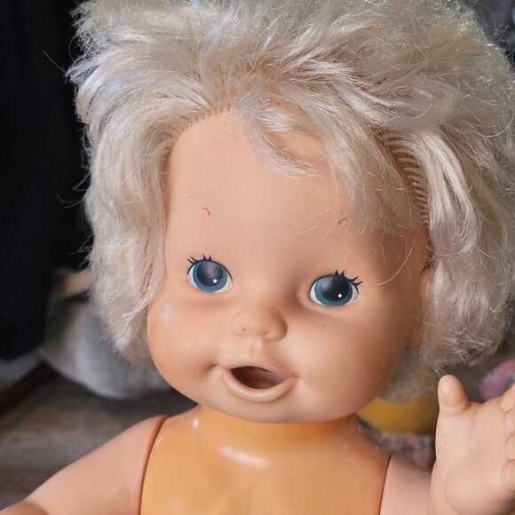 VTG‎ 80s Baby Alive Doll Blonde Eat Drink Manual Chew 1982 Hong Kong 13" CRG - Picture 2 of 14